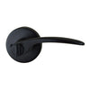 Picture of the Nidus Collins Door Matt Black Lever Round Privacy Set.