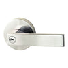 Product image of the Chrome Plate Nidus Lonsdale Lever on Round Rose Entrance Set on a white background.