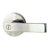 Image of the Chrome Plate Nidus Lonsdale Round Door Handle Privacy Set on a white background.