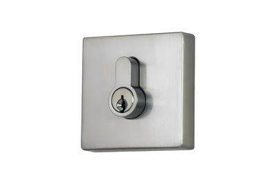Product picture of the Brushed Nickel Nidus Lonsdale Square Eurobolt Double Cylinder 63x63mm.