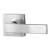 Product image of the Chrome Plate Nidus Lonsdale Door Lever Square Passage Set on a white background.
