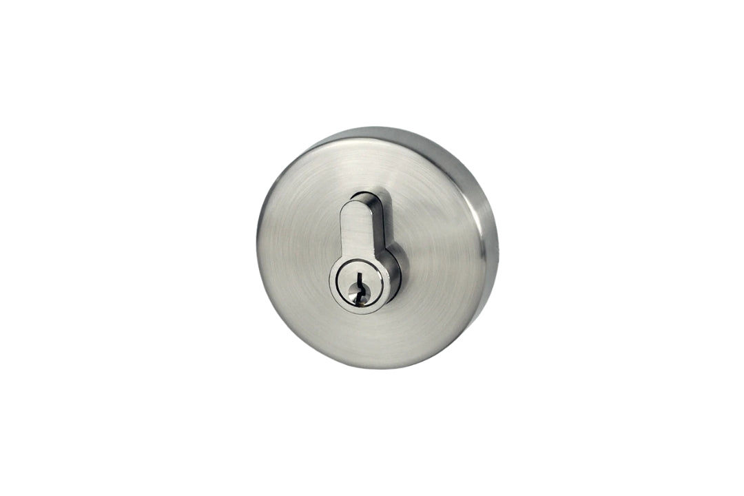 Product picture of the Brushed Nickel Nidus Round Eurobolt Double Cylinder 70mm.
