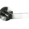 Image of the Brushed Nickel Nidus Spring Door Lever Round Passage Set on a white background.