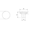 Spec drawing of the Kethy Yarra Cabinet Knob.