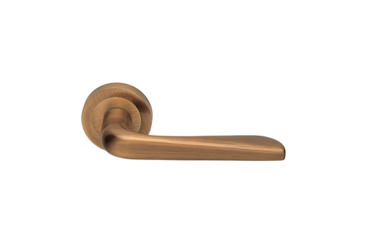 Product image of the Manital Petra Satin Bronze door handle on a white background.