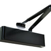 Product picture of the Matt Black Door Closer with Standard Arm on a white background.