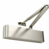Product picture of the Brushed Nickel Door Closer with Standard Arm on a white background.