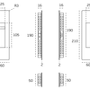 Black specification line drawing of the Pendulum Sliding Door Privacy Kit on a white background.