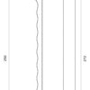 Black and white specification drawing with measurements of the JNF Yokohama Satin Stainless Steel Pull Handle Pair IN.07.177.