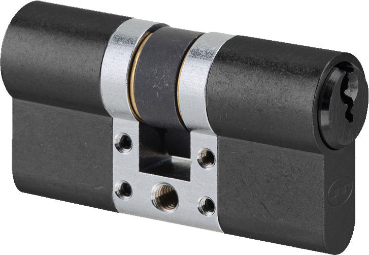 Up close product image of the Euro Cylinder Key/Turn 60mm Matt Black by Architectural Choice.
