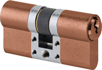 Up close product image of the Euro Cylinder Key/Turn 60mm Copper by Architectural Choice.