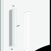 Image of a door with cut out dimensions to install the Matt Black Flush Pull 300mm by Architectural Choice.